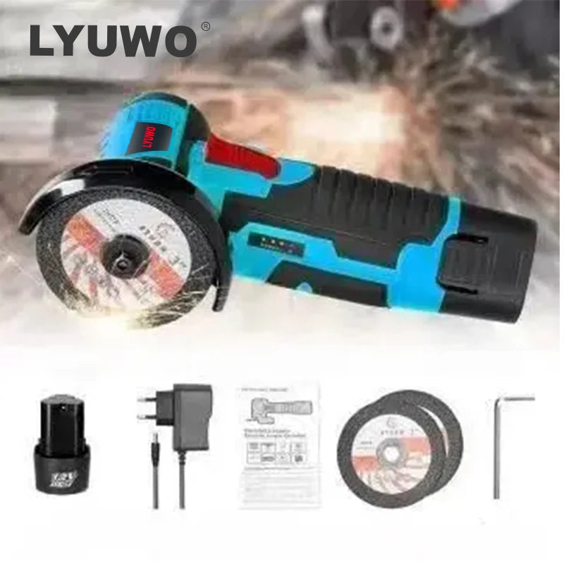 LYUWO Mini Angle Grinder Mini Household Rechargeable Cutting Machine Polishing Machine Electric Hand Grinder Polishing Machine