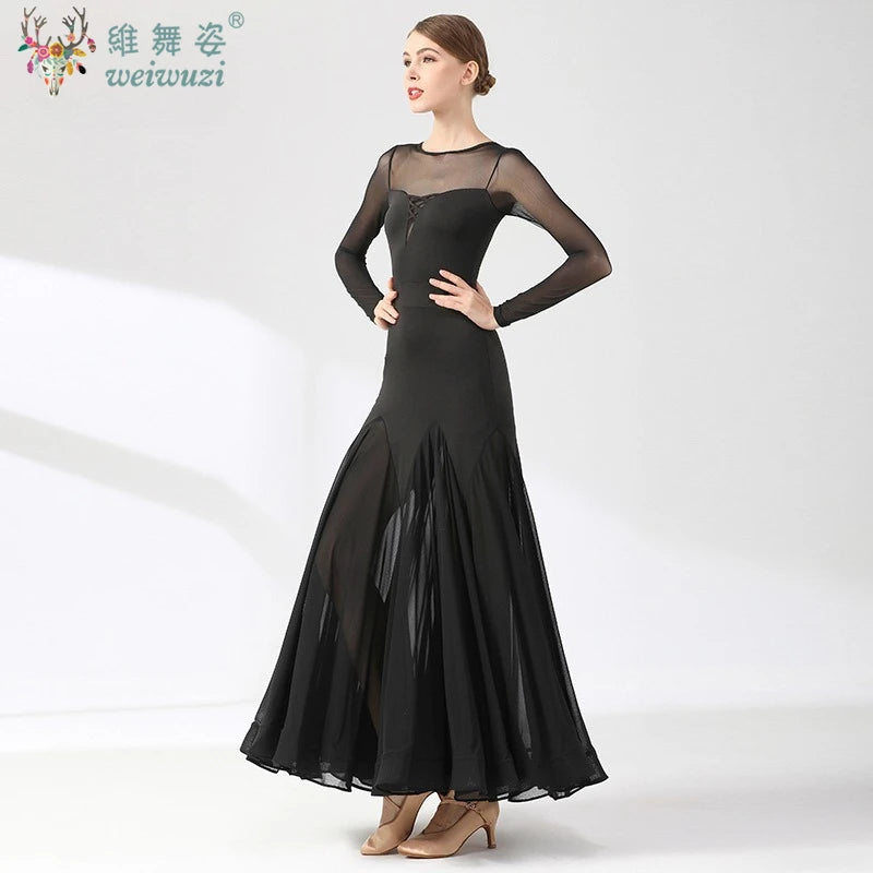 Ballroom Dance Performance Dresses Women Simple Style Waltz Dancing Wear Adult Elegant Ballroom Competition Social Dancing Dress