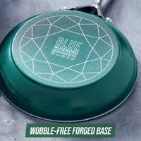 Blue Diamond 12-Piece Ceramic Non-Stick Cookware Set, Green
