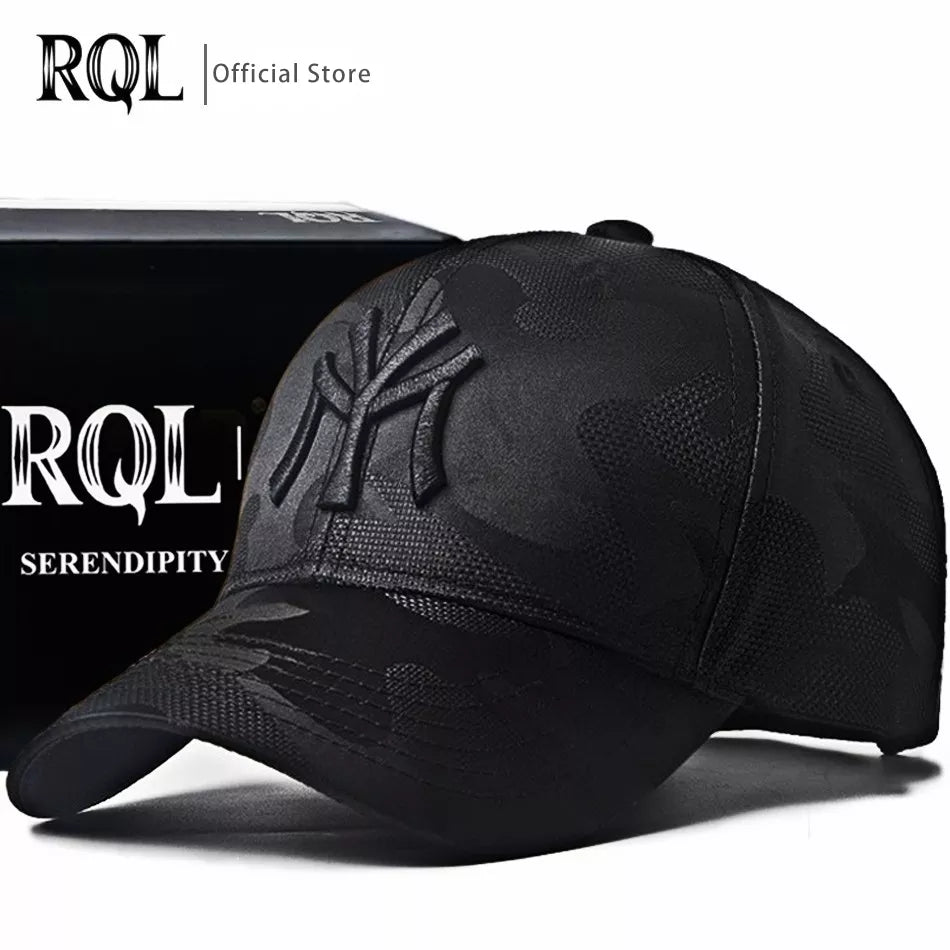 Men's Black Baseball Cap Embroidery Totem Military Camouflage Trucker Hat New Hip Hop Luxury Winter Sun Male  Sport Mesh Brand