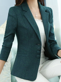 Elegant Women Autumn Blazer Casual Long Sleeve Professional Fashion Office Lady Business Slim Single Breasted Coats New