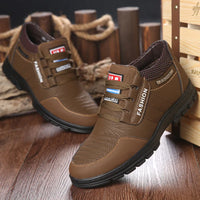 Men Boots Leisure Leather Luxury Casual Shoes Mens Sneakers Keep Warm Snow Boots Non-slip Men Cotton Boots Bota Masculina