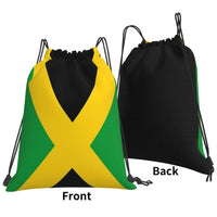 Jamaica Flag Backpacks Casual Portable Drawstring Bags Drawstring Bundle Pocket Sundries Bag Book Bags For Man Woman Students