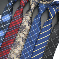 New Slim Narrow Skinny 6CM Mens Necktie Neck Ties For Man Plaids Polka Dot Striped Jacquard Cravat Business Party Corbatas
