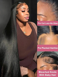 40 46 Inch Lace Front Human Hair Wigs Pre Plucked 13x4 13x6 Transparent Bone Straight Lace Wig Brazilian Frontal Wigs For Women