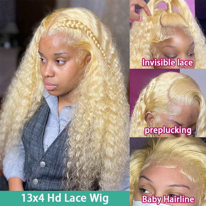 613 Hd Lace Frontal Wig 13x6 Water Wave Lace Front Wigs Human Hair For Black Women Blonde Colored Curly 13x4 Loose Deep Wave Wig