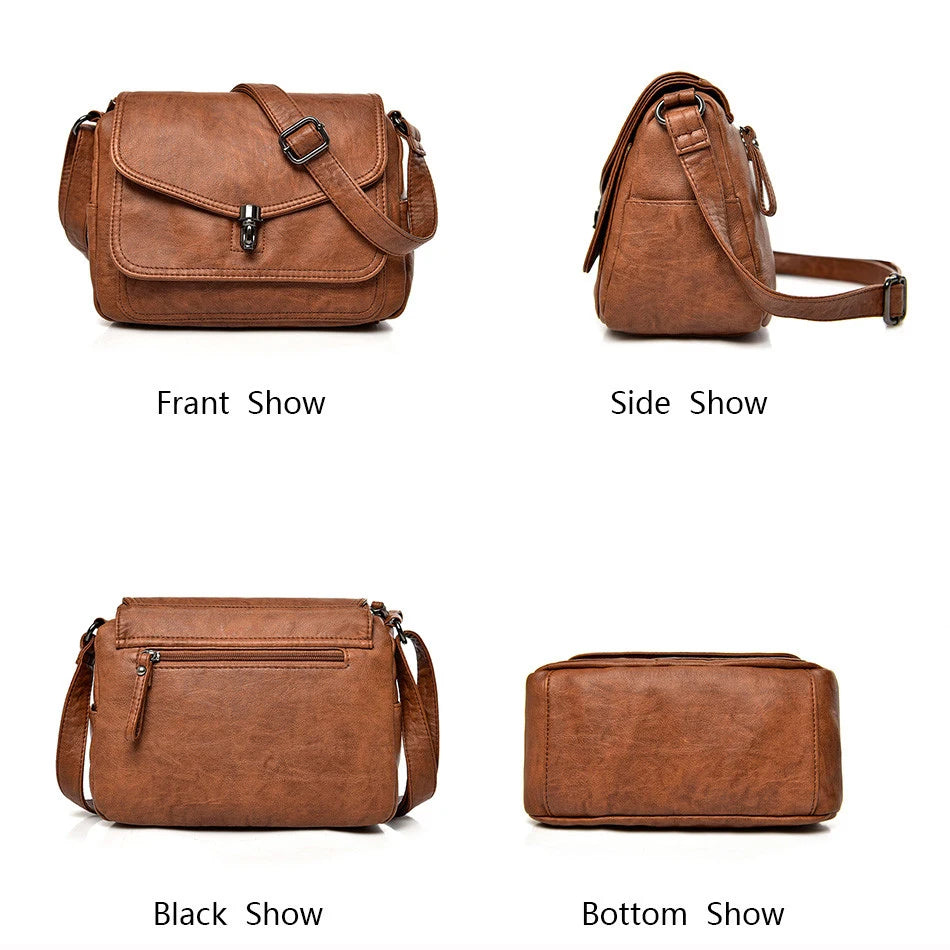 Vintage Soft Leather Women Shoulder Bags Luxury Handbags Women Bags Designer Small Crossbody Bags for Women 2022 Messenger Bag