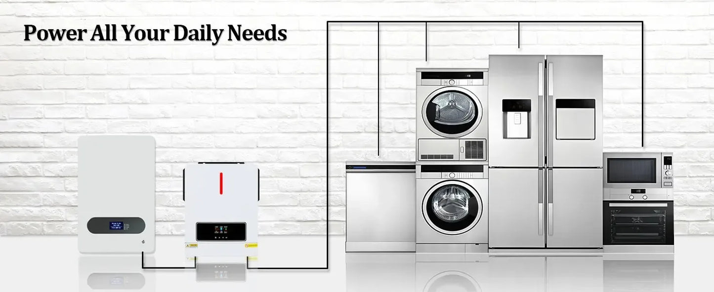 3600W Hybrid Solar Inverter 24V DC to 100/110/120V AC With 120A MPPT Solar Charger Controller Max PV 500Vdc Fit LifePo4 Battery