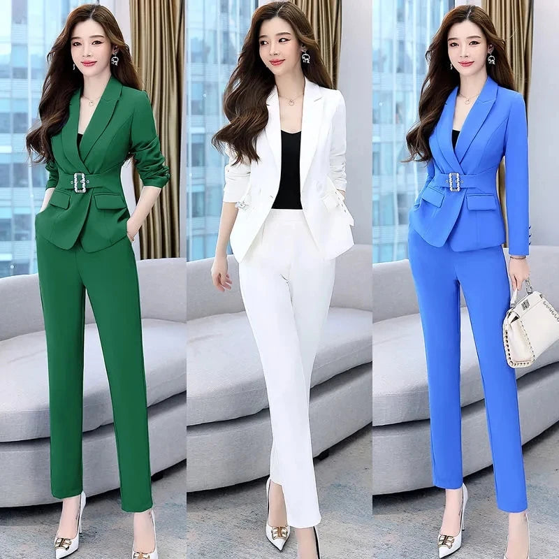 Suit Women Spring 2023 New Temperament Korean Fashion Professional High-end Royal Elder Sister Light Cooked Two-piece Pants