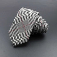 High Quality Plaid Striped Cotton Handmade Tie Men Necktie Narrow Collar Slim Casual Ties Business Party Suit Accessories Gift