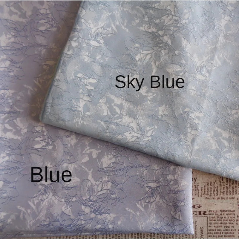 Spring Summer Thread Pattern Jacquard Fashion Dress Fabrics for Sewing Cloth White Pink Satin Flower Furniture Upholstery Fabric