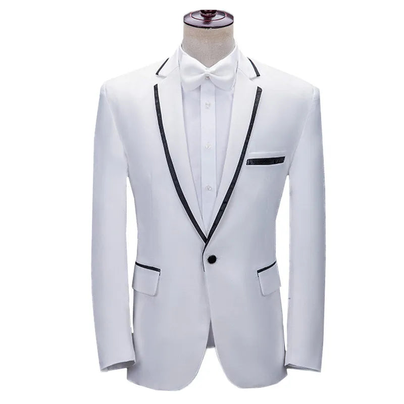 New Men Luxury Patchwork Suit Single Button Flower Jacket Fashion Singer Host Pianist Stage Performance Blazers Coats