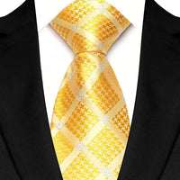 8cm Width Yellow Color Neck Ties For Men Paisley Dots Necktie Handmade Business Formal Tie Suit Accessories Tuxedo Cravat