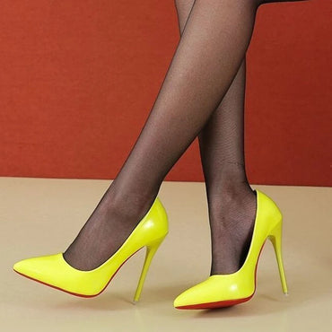 Women Shoes Pumps Office Lady Shoes Solid PU Pointed Head 12cm Super High Heel Thin Heels Party Sexy Strap Stiletto Women Heels