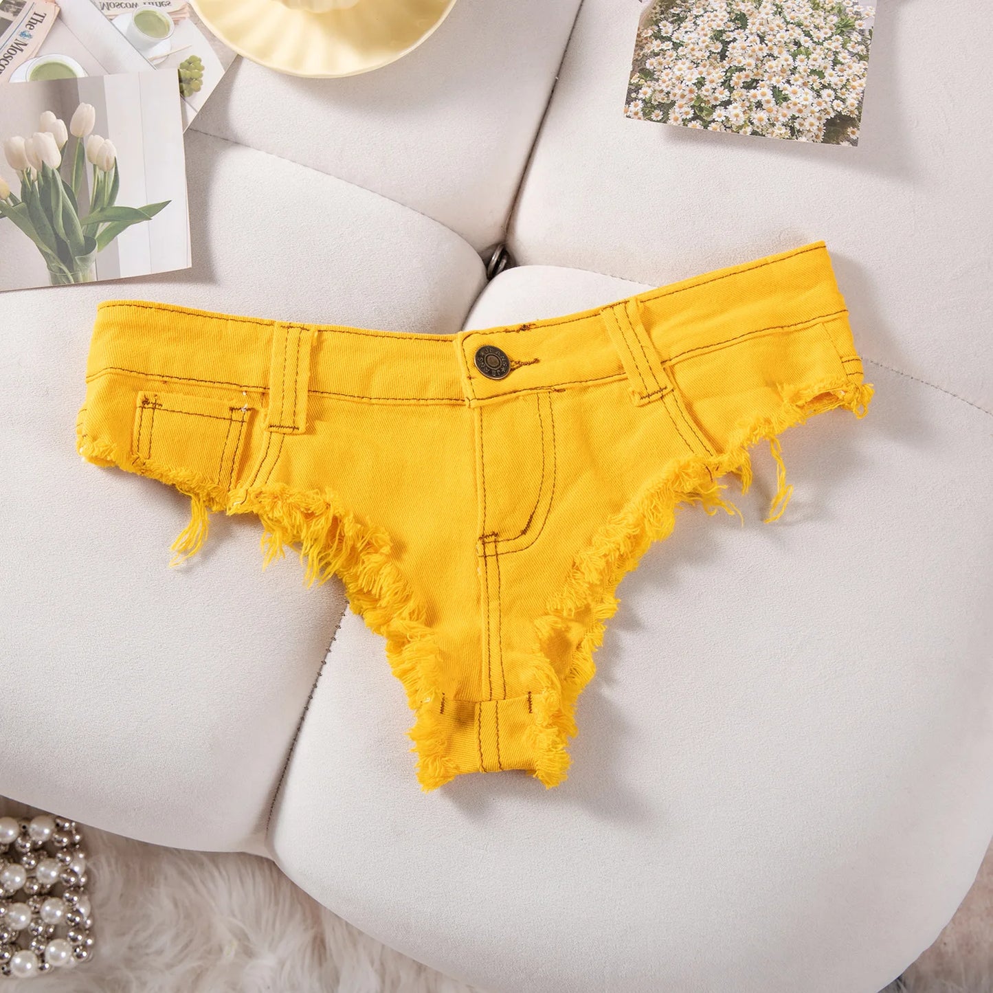 New High Rise Distressed Stretchy Spice Girls Low Waist Ripped Hole Jeans Denim Shorts Y2k Super Shorts Jean