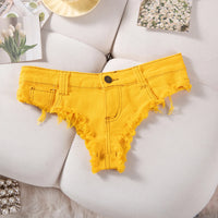 New High Rise Distressed Stretchy Spice Girls Low Waist Ripped Hole Jeans Denim Shorts Y2k Super Shorts Jean