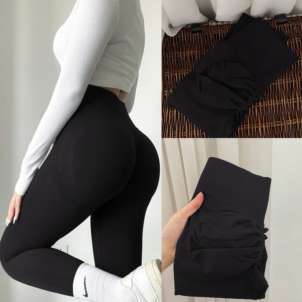 Yoga Leggings Women Fitness Running High Waist Slim Pants Push Up Sport Scrunch Butt Legging Gym Athletic Jogging Workout Female