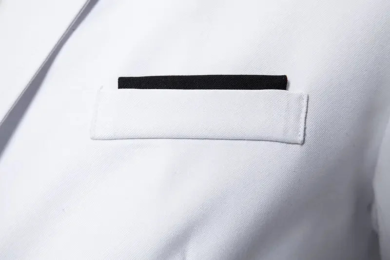 Black Men Fake Two Piece Suit Jacket, Royal Blue Fashion Men's Business Social Blazers,White Wedding Prom Party Dress Coat.