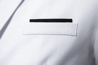 Black Men Fake Two Piece Suit Jacket, Royal Blue Fashion Men's Business Social Blazers,White Wedding Prom Party Dress Coat.