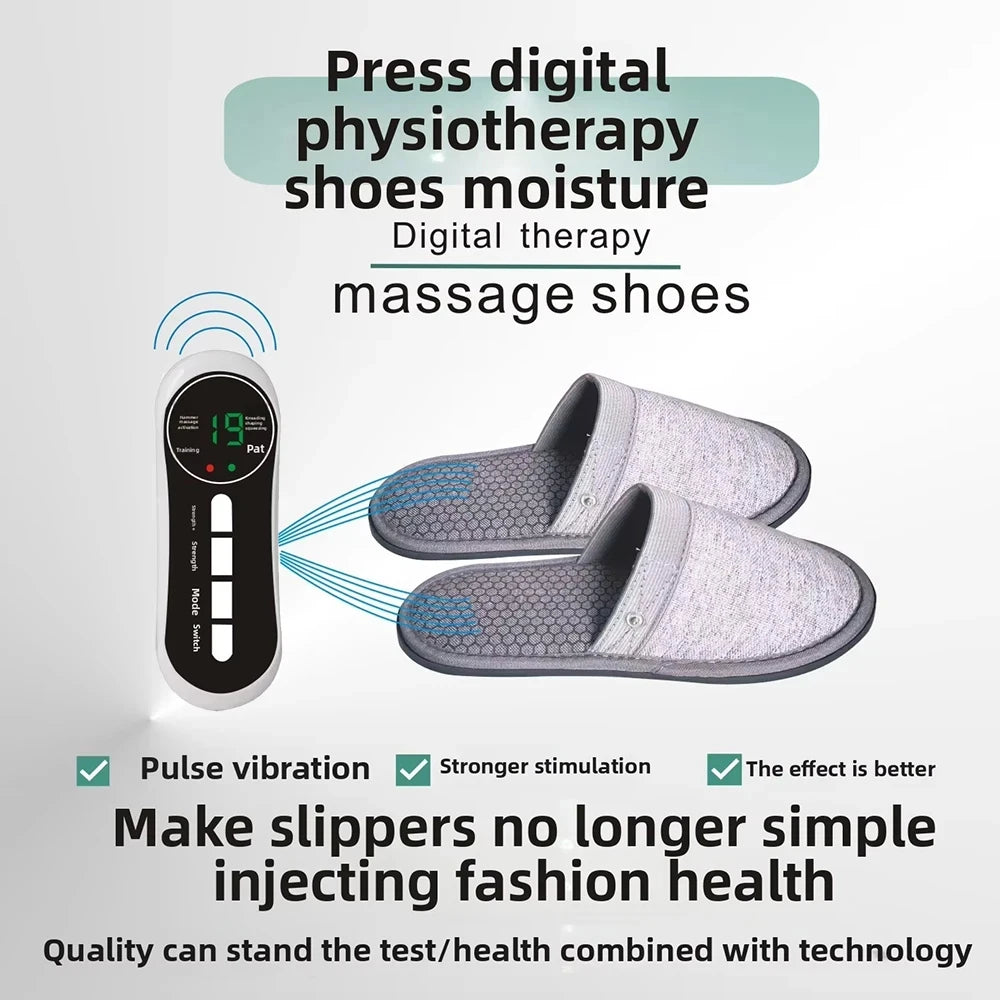 EMS Foot Massager Slippers Electric Feet Massage Shoes with Remote Control Pulse Muscle Stimulator Foot Massager to Relieve Pain