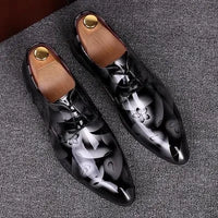 Men's Dress Shoes Patent Leather Business Shoes Pointed Toe Zapatos Hombre Oxfords Shoes For Men Sapatos Social Masculino