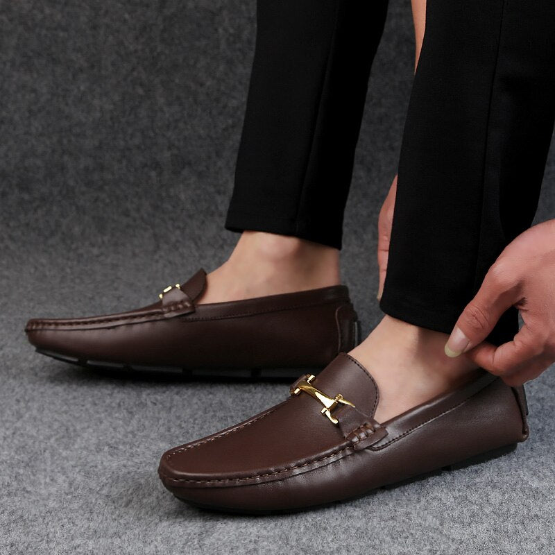 Man Shoes Leather Genuine Summer Mens Moccasin Shoes Fashion Leather Loafer Shoes Men Luxury Big size 38-47 Male Casual Footwear