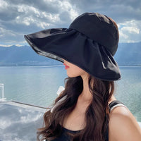 Empty Top Wide Brim Foldable Sun Hat for Women Spring Summer Anti UV Sunscreen Bucket Hat Girl Outdoor Hiking Fishing Beach Caps