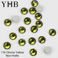 YHB 101-133Cold Fixation Crystal Cristales Flatback Silver Back Non Hotfix Rhinestones For Bags Shoes Garment Phone DIY Nail Art