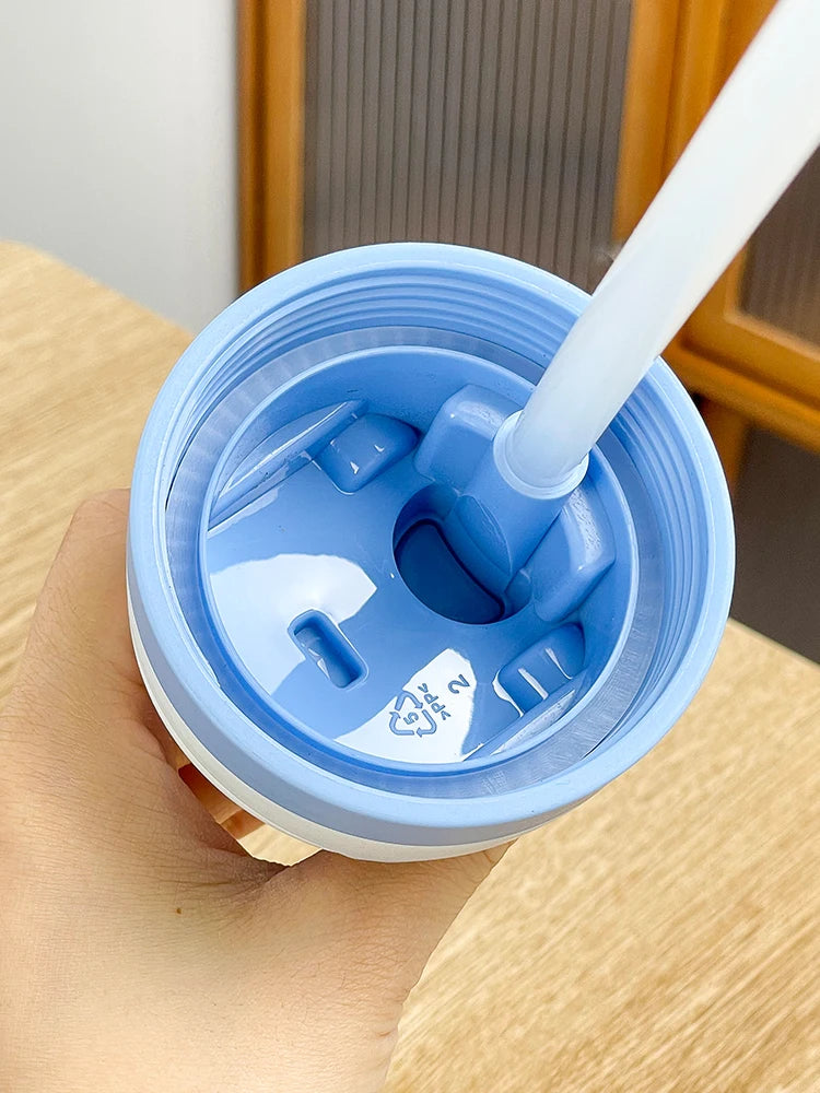 34oz Stylish Stainless Steel Water Bottle - Trendy Floral Two-Tone Design, 24Hr Hot/Cold Insulated, Leakproof Sport Lid & Handle