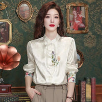 Spring Thin New Chinese Style Embroidery 2025 Long-sleeved Shirt Spring Shirt New Fashion Casual Top