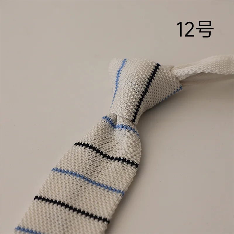 2025 New Striped Blue Neckties For Men Casual 6CM Narrow Ties Creative White Dots Neck Tie Wedding Party Accessories Cravat Gift