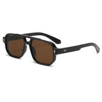 New Retro Double Bridge Square Sunglasses For Women Men Fashion Luxury Design Rivets Sun Glasses Trending Shades UV400 Eyeglasse