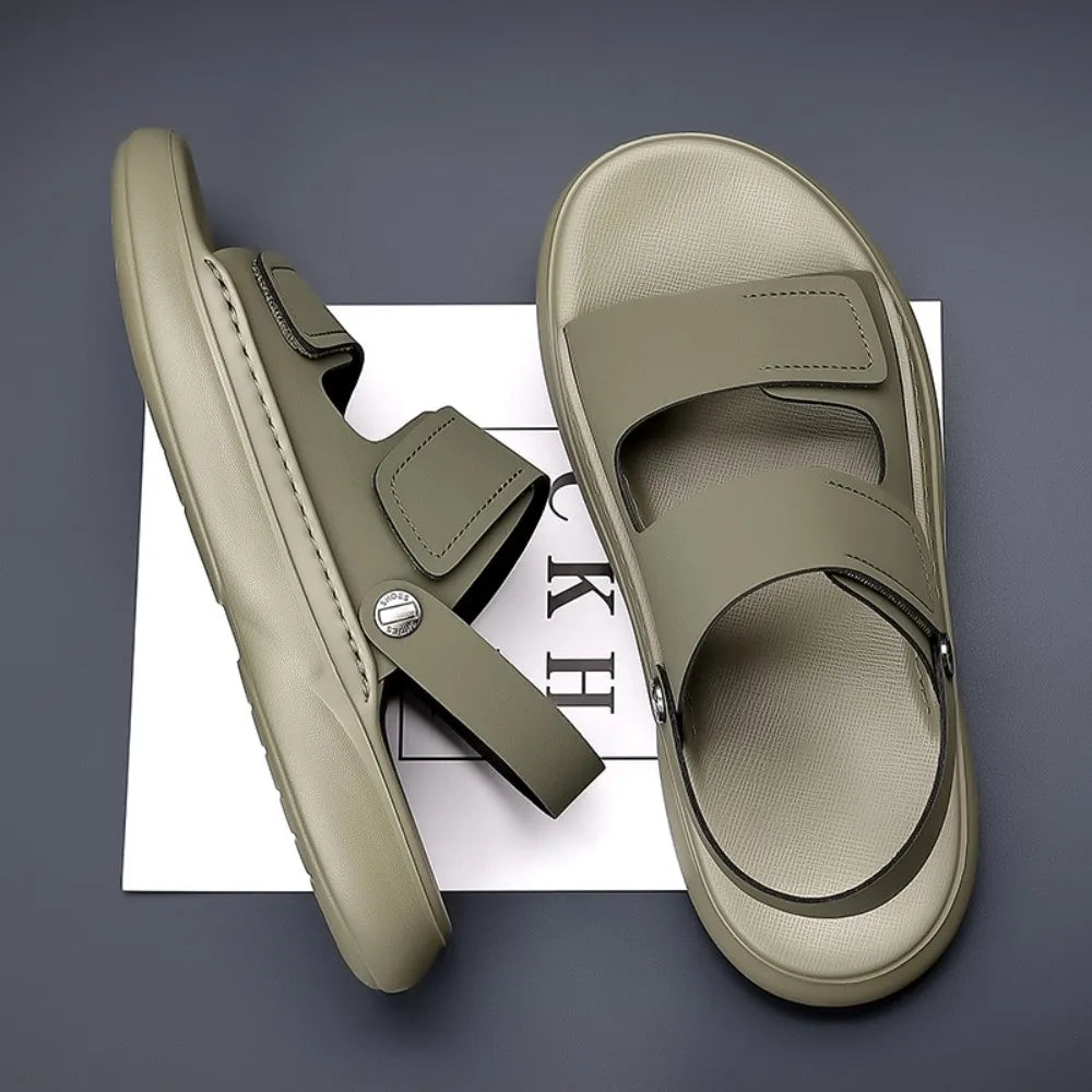 Sandals for Men 2025 New Summer Breathable Soft Bottom Casual Anti Slip Wear Beach Shoes Dual Purpose Driving Slippers Sandals