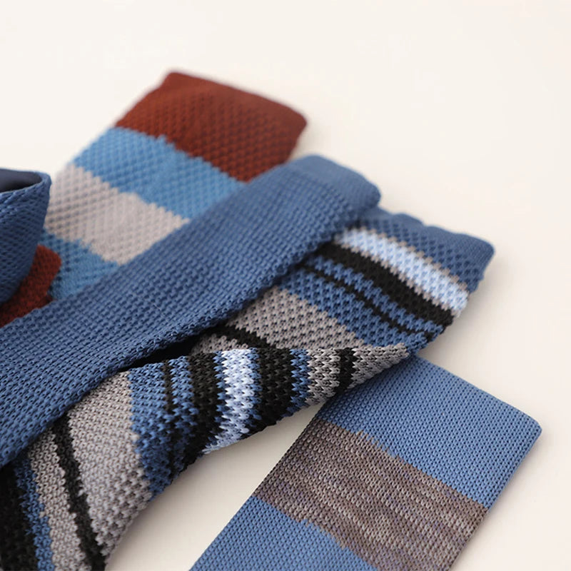 2025 New Striped Blue Neckties For Men Casual 6CM Narrow Ties Creative White Dots Neck Tie Wedding Party Accessories Cravat Gift