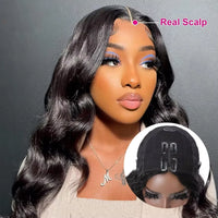 Pre Plucked Body Wave Hair Wig 16-36 Inch 100% Human Hair Wig V Part Machine Made Wigs 180 200 Density For Women