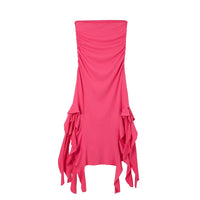 2024 Spring/Summer European and American Fashion Trend Women's New One Shoulder Bra Wrap Hip Slim Fit Irregular Dress