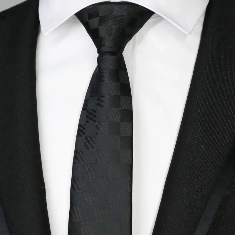 New Slim Narrow Skinny 6CM Mens Necktie Neck Ties For Man Plaids Polka Dot Striped Jacquard Cravat Business Party Corbatas
