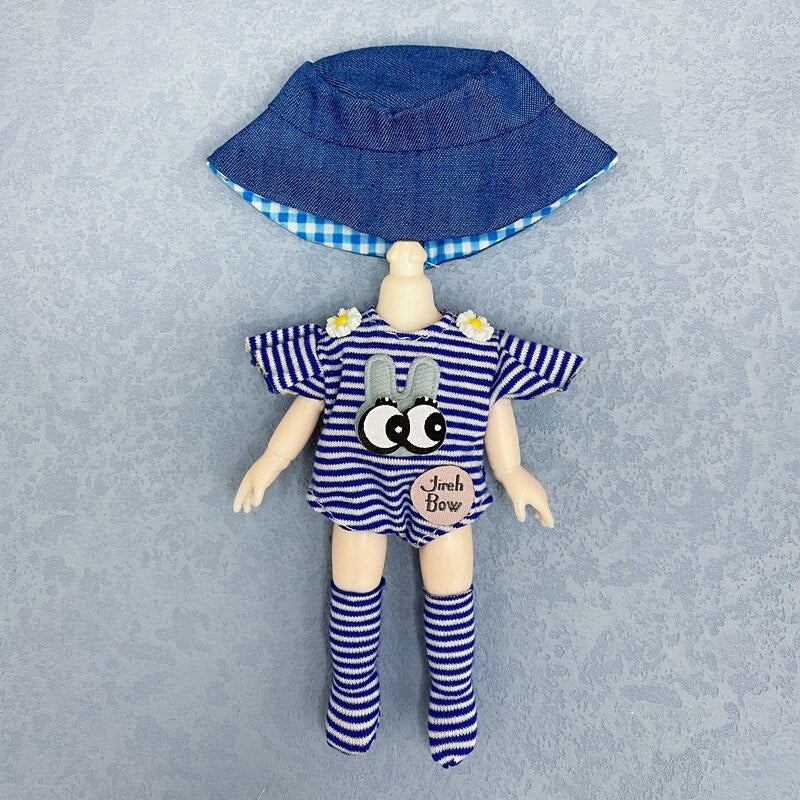 16cm Ob11 Doll Clothes 8 Points Bjd Dressup Cute Casual Suit Lolita Skirt Accessories Girl Dress Up Toys Children Birthday Gift