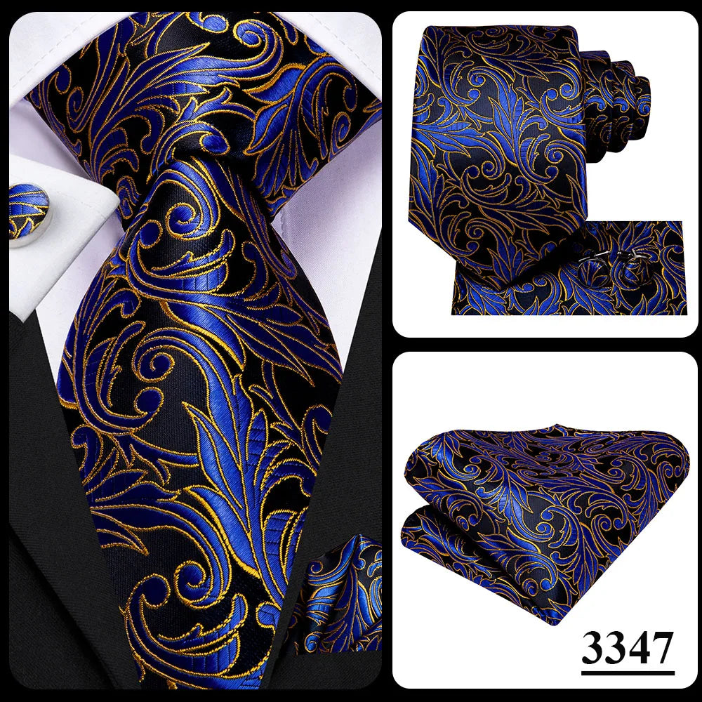 Hi-Tie Blue Business Solid 100% Silk Men's Tie NeckTie 8.5cm Ties for Men Formal Luxury Wedding High Quality Gravata
