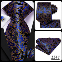 Hi-Tie Blue Business Solid 100% Silk Men's Tie NeckTie 8.5cm Ties for Men Formal Luxury Wedding High Quality Gravata