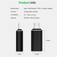 Micro USB Male To Type C Female Adapter USB-C Charger Converter Connector for Xiaomi Huawei Redmi Android Adapter