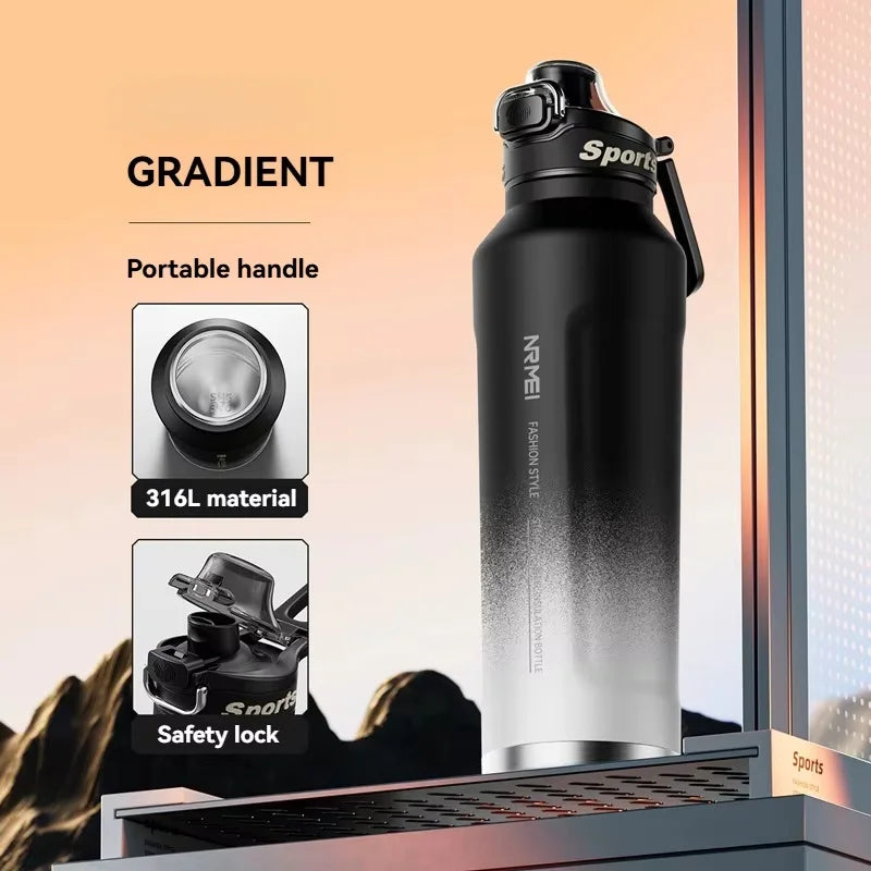 1L Insulated Water Bottle Stainless Steel Cold Hot Insulated Cup Vacuum Thermos Bottle Double Wall Flasks
