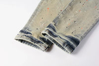 Men's Skinny Denim Jeans 2025 New Streetwear Distressed Painted Repair Low-Rise Brand Pants for Casual Style