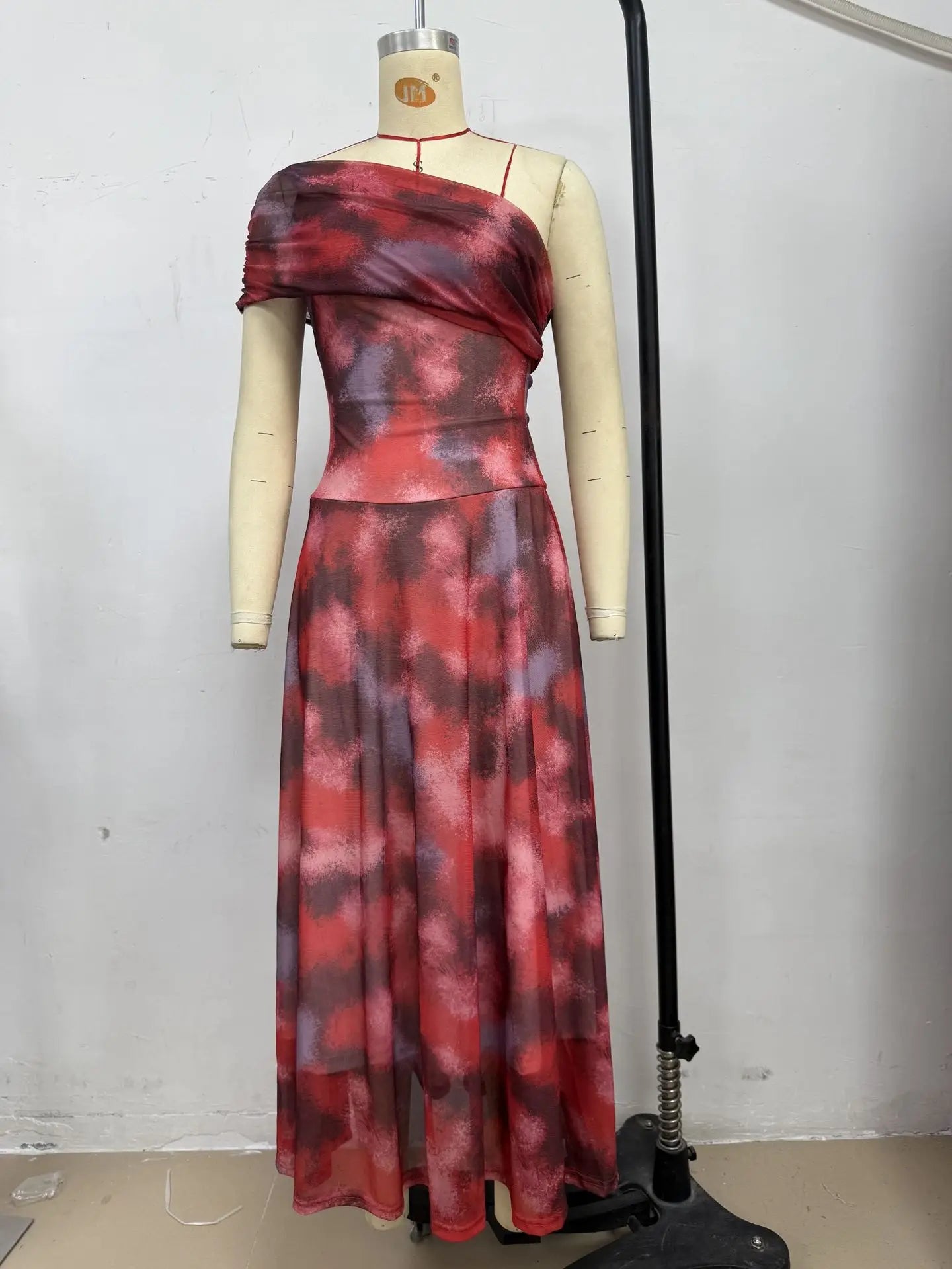 Summer Color Print Long Dresses Women Fashion Vacation Style Sexy Off Shoulder Banquet Party Dress Temperament Lady Vestidos