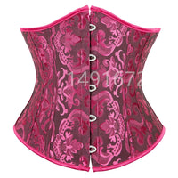 Pink Corset Underbust Top Wome Plus Size Waist Cincher Sexy Gothic Corpete Corselet Fashion Black White Red Blue Rose