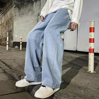 Men's Jeans American Loose Wide-leg Loose Straight Casual Trousers Street Hip-hop Baggy Jeans Black Grey Blue Streetwear Men