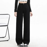 2024 Women High Waist Oversized Loose Mom Jeans Lady Streetwear Denim Y2k Straight Leg Pants Girls Blue Baggy Wide Leg Trousers