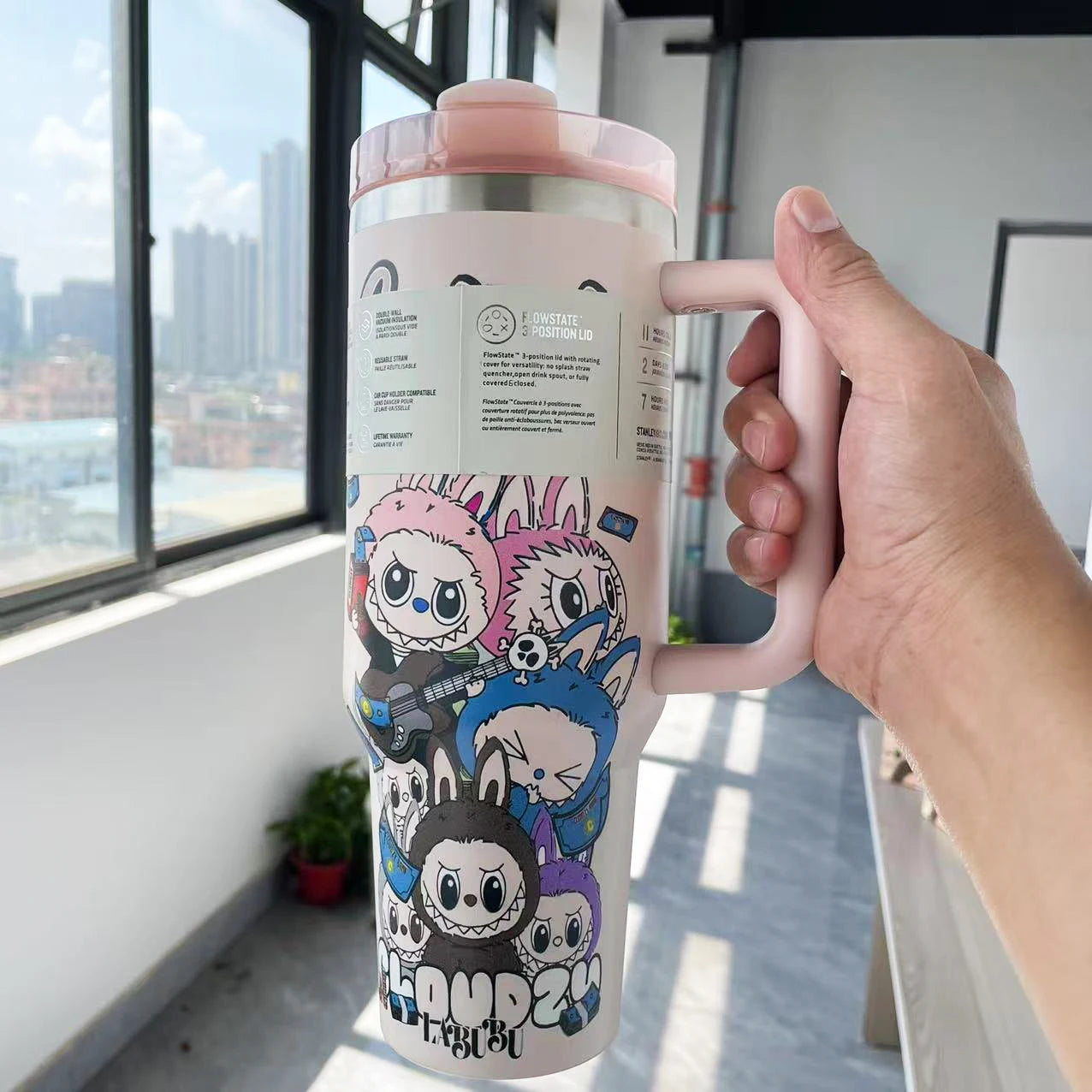 40oz stainless steel straw insulated cup 304 large capacity hot cup ice cup with handle elegant insulated coffee cup