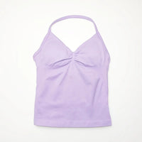 NCLAGEN Longline Strappy Top Sports Women's Yoga Vest With Built In Bra Fitness Top Gym Beautiful Back Running Workout Halter