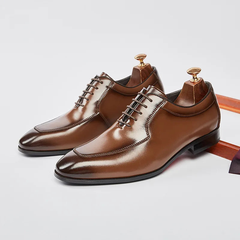 New Man Genuine Leather Dress Shoes Formal Shoes Rubber Sole Business Office Male Wedding Party Shoes Oxford Men Italian Shoe